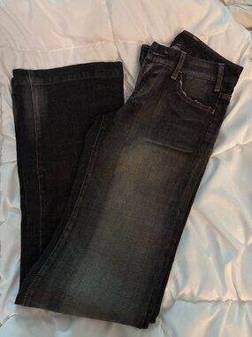 CITIZENS OF HUMANITY BLACK DISTRESSED WIDE LEG JEANS SIZE 27